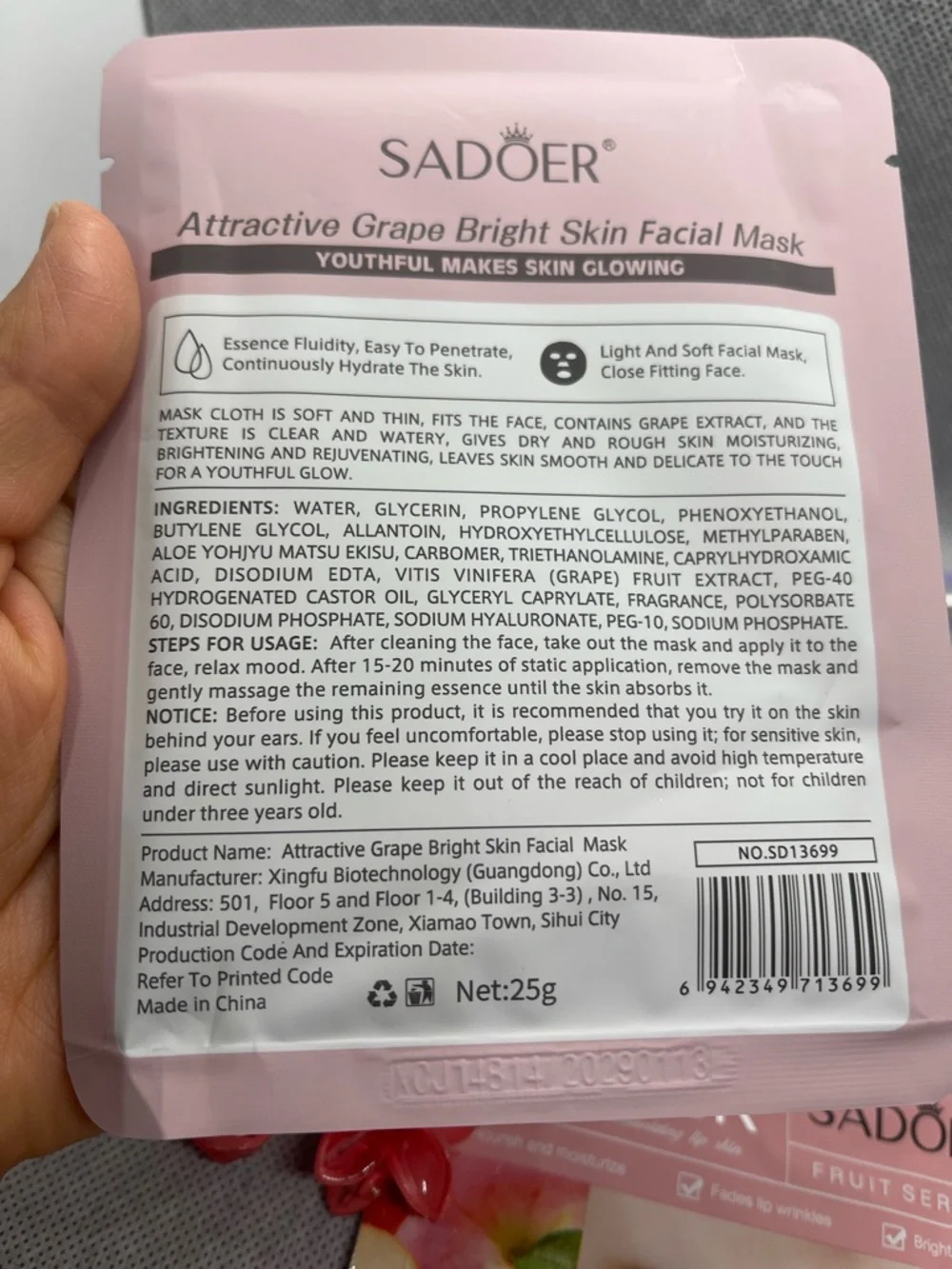 Peach Repair Lip Mask & Collagen Eye Mask Set - Pink & Purple